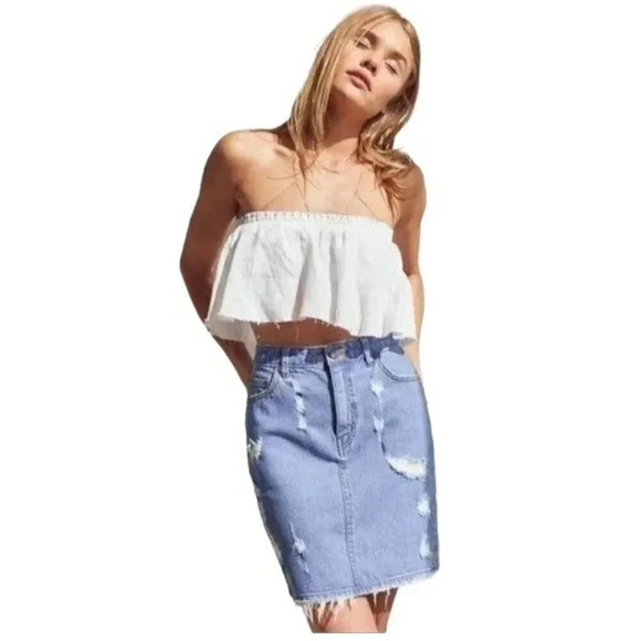 Urban Outfitters BDG Denim Distressed Skirt - Picture 1 of 5